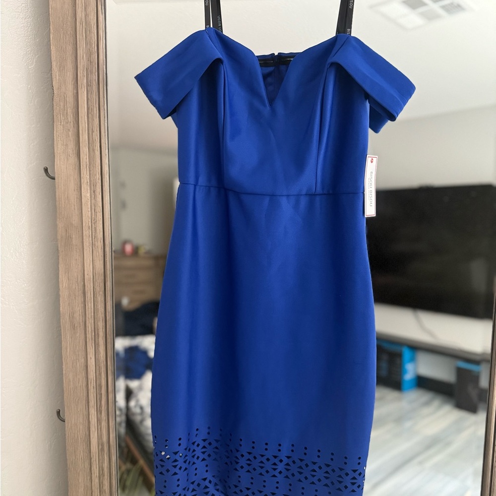 Elegant Blue Off-Shoulder Dress